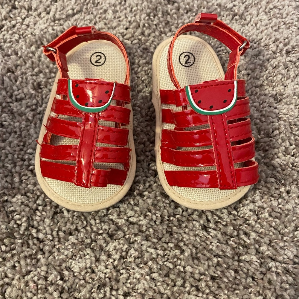 Baby girl watermelon sandals size 2c